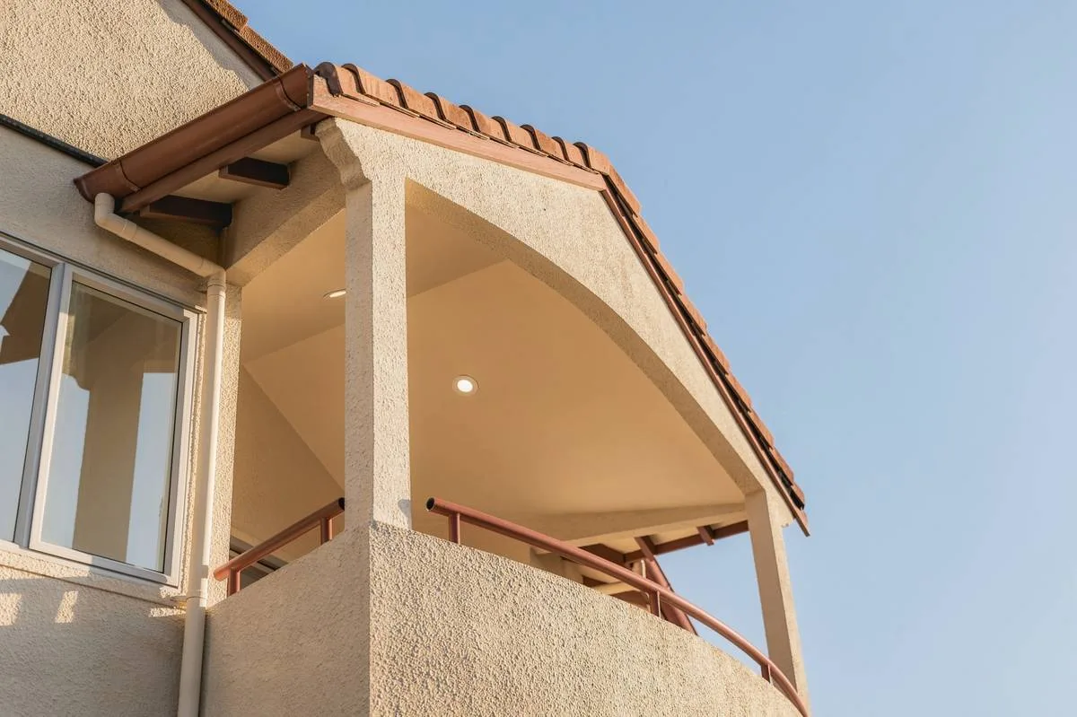 Eave against sky