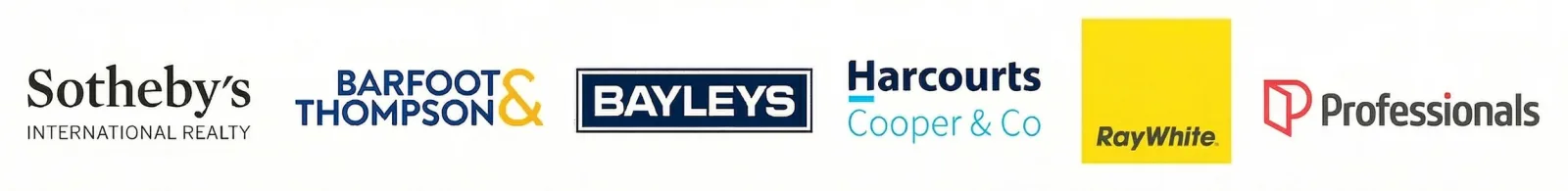 Logos of the Auckland real estate agencies ShadowFox Visuals shoots for