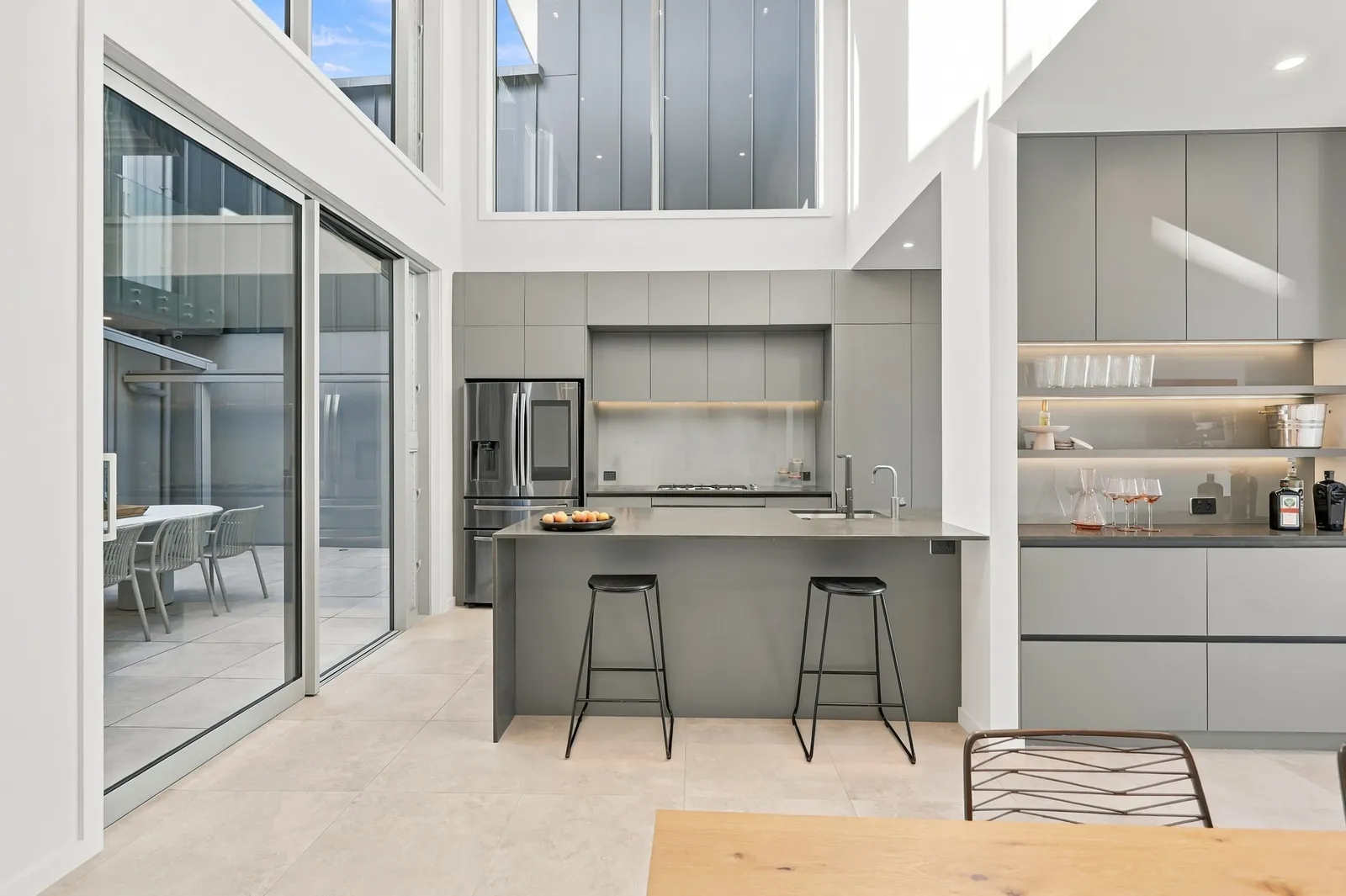Kitchen and dining, waterfront townhouse in Gulf Harbour, Hibiscus Coast