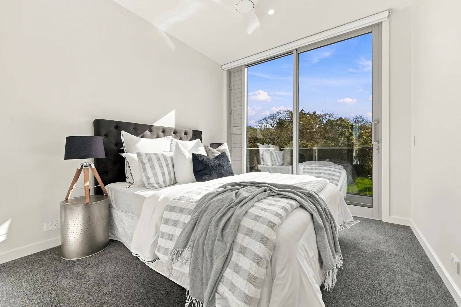 Bedroom two, waterfront townhouse in Gulf Harbour, Hibiscus Coast